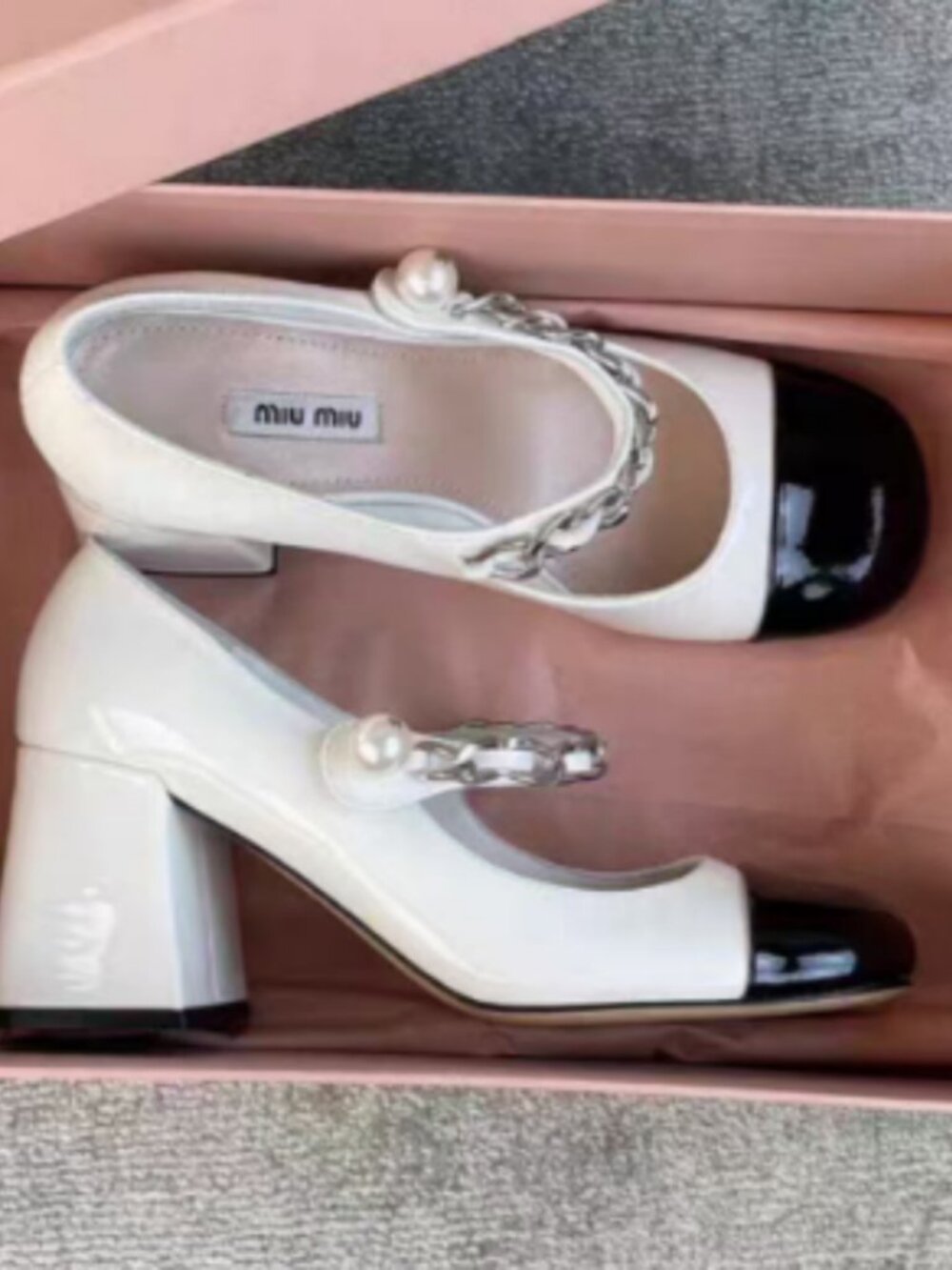 Miu Miu Two-Tone Mary Jane Heels